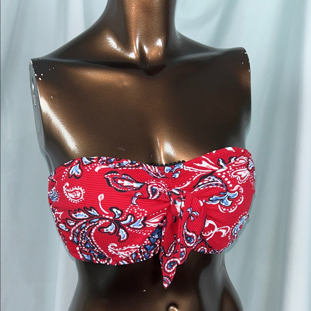 Tommy Bahama IP Tie Front Bandeau Bikini Top - Small - New